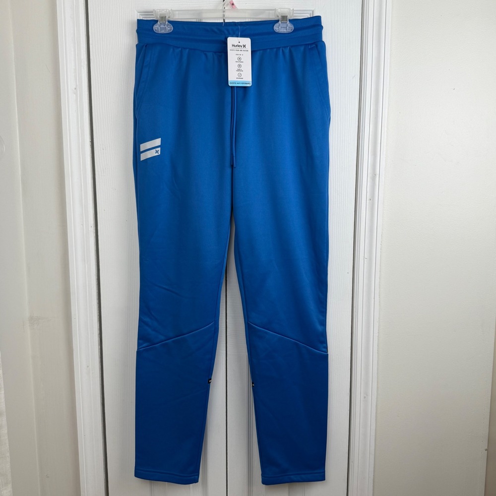 Hurley Exist Fleece Slim Fit Joggers Men's M Blue Hydro NWT Performance